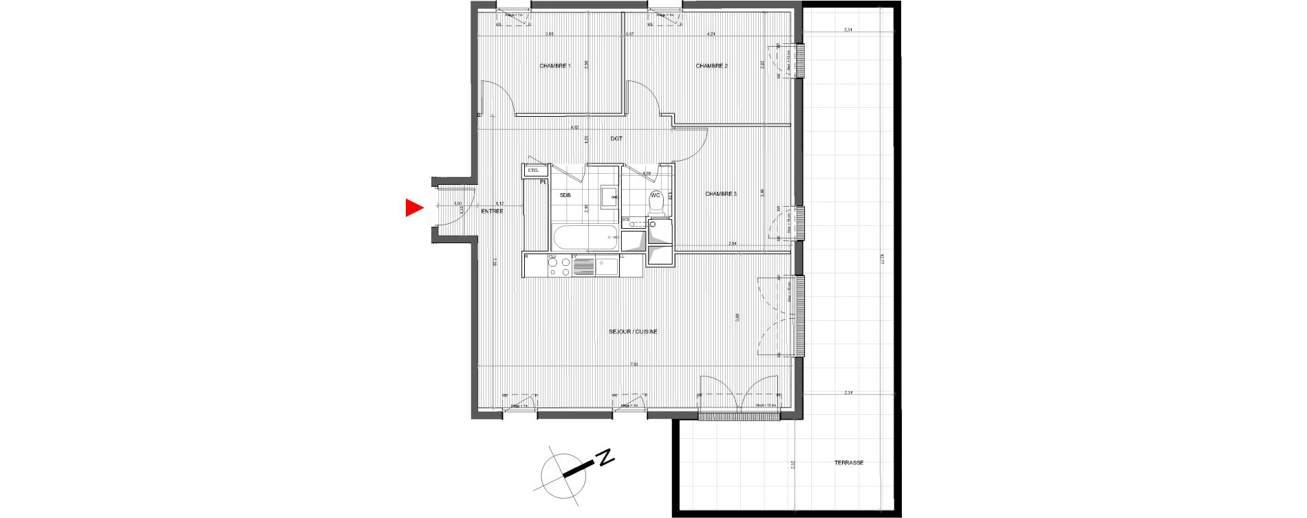 Appartement T4 de 77,36 m2 &agrave; Bassens Centre