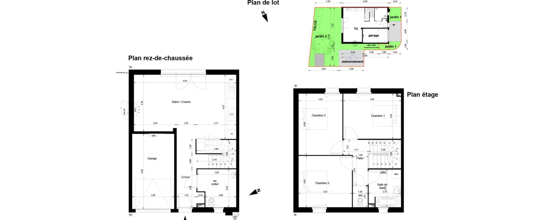 Maison T4 de 88,80 m2 &agrave; Bassens Centre