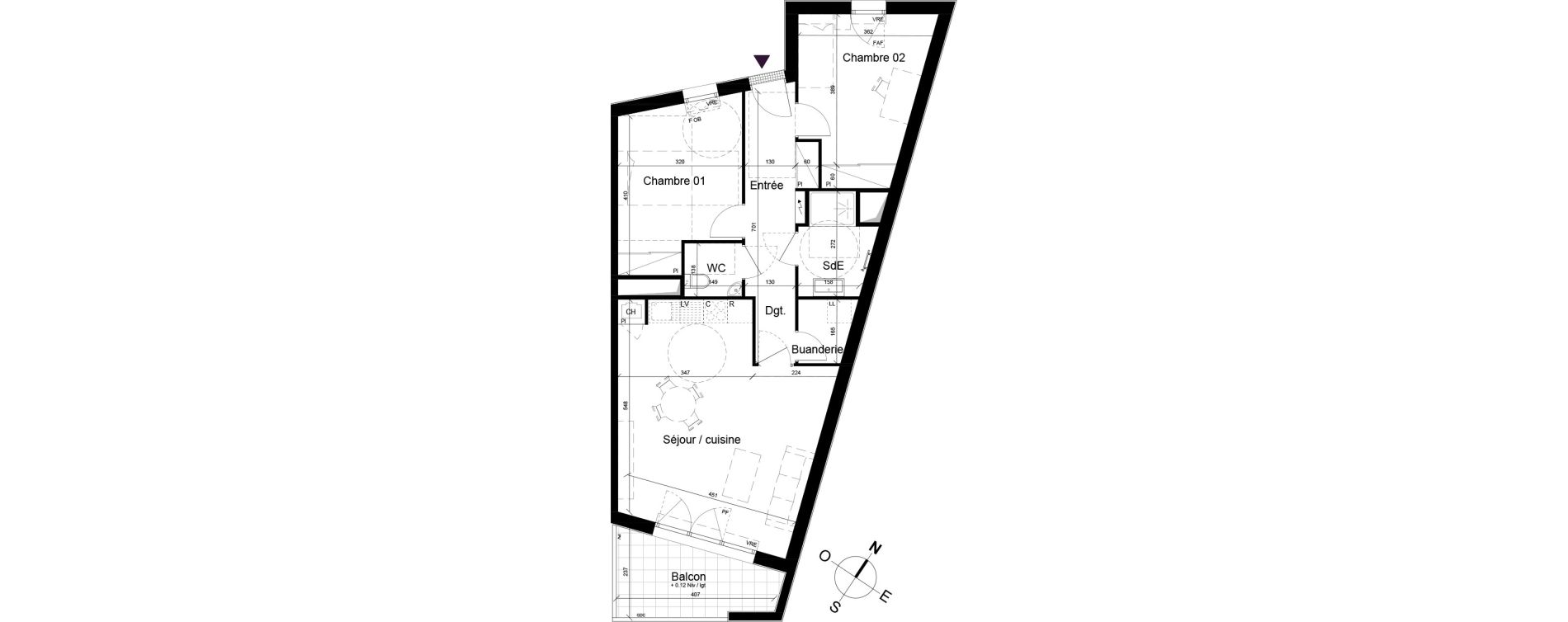 Appartement T3 de 72,20 m2 &agrave; B&egrave;gles Birambits