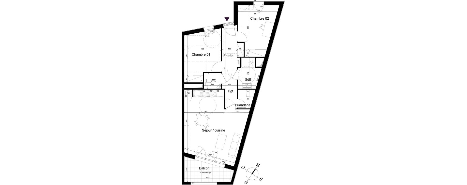 Appartement T3 de 72,20 m2 &agrave; B&egrave;gles Birambits