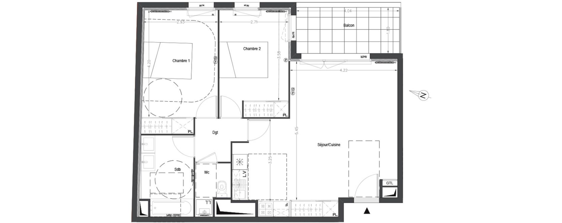 Appartement T3 de 67,62 m2 &agrave; B&egrave;gles Birambits