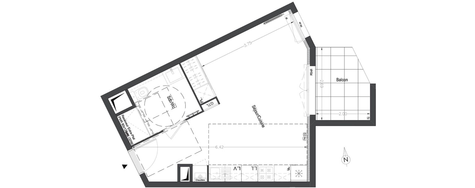 Appartement T1 de 31,06 m2 &agrave; B&egrave;gles Birambits