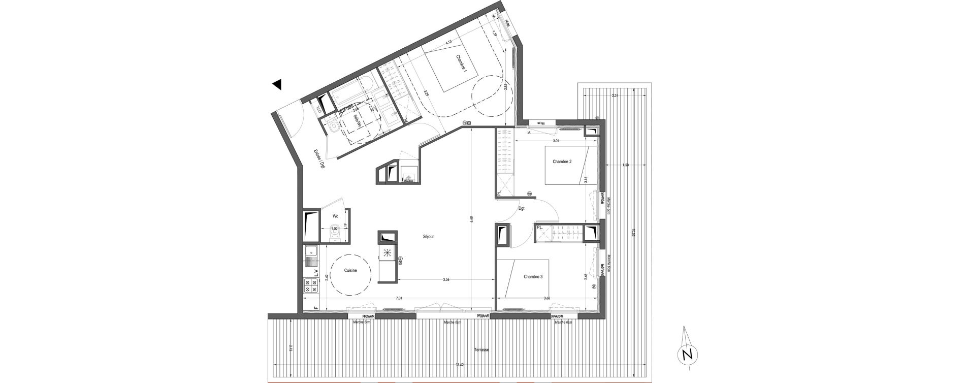 Appartement T4 de 88,17 m2 &agrave; B&egrave;gles Birambits