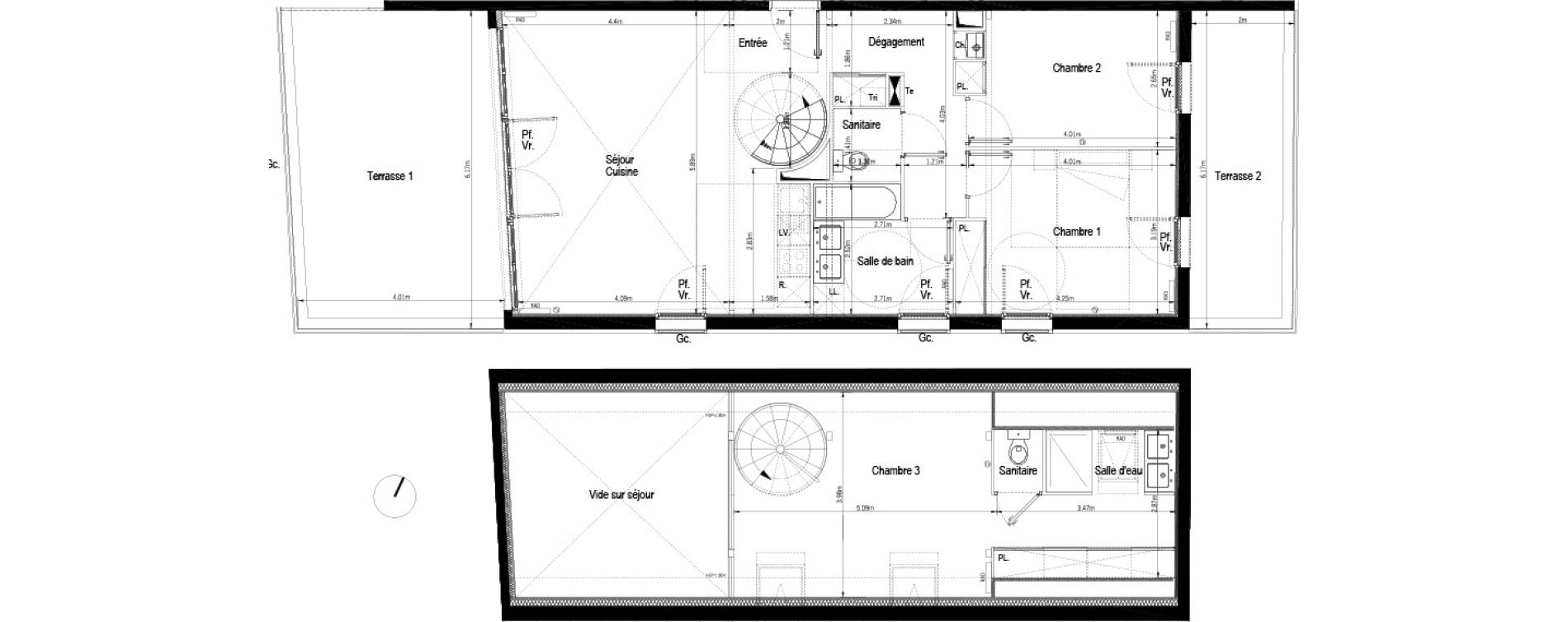 Duplex T4 de 95,89 m2 &agrave; B&egrave;gles Dorat - verduc