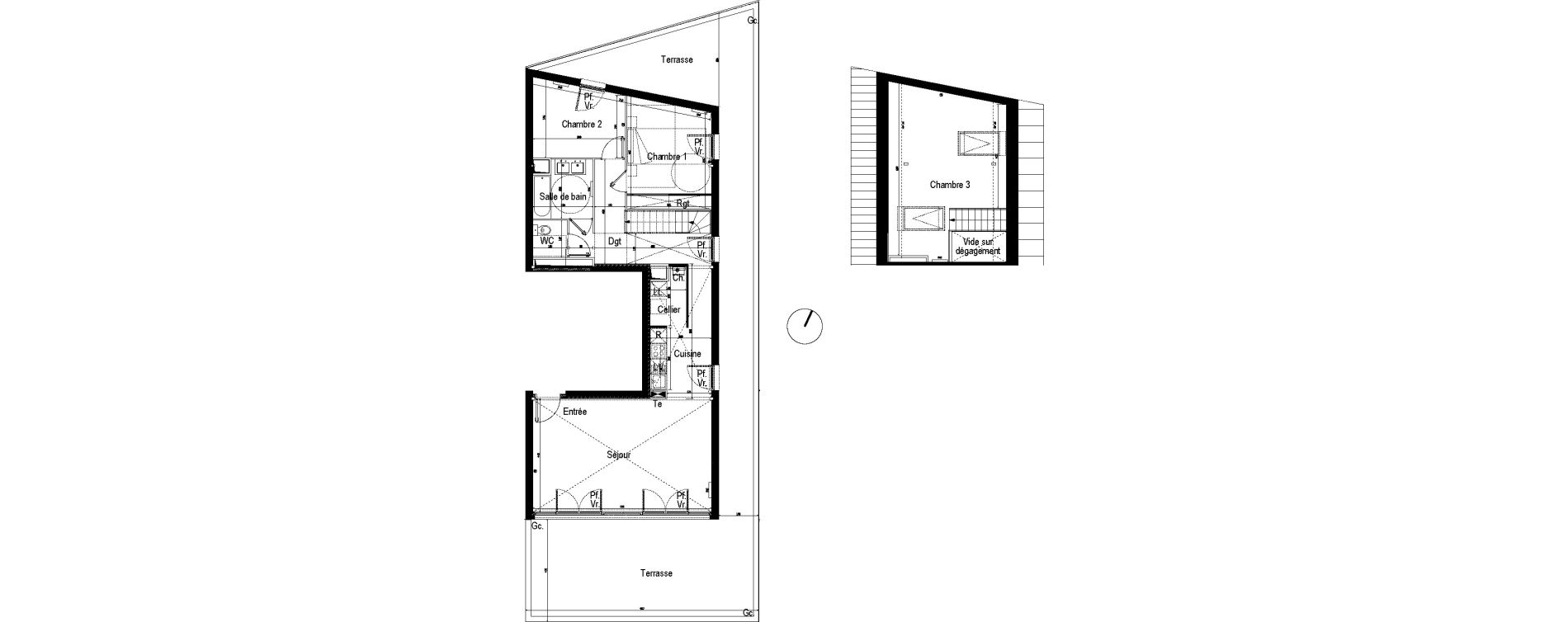 Duplex T4 de 104,40 m2 &agrave; B&egrave;gles Dorat - verduc