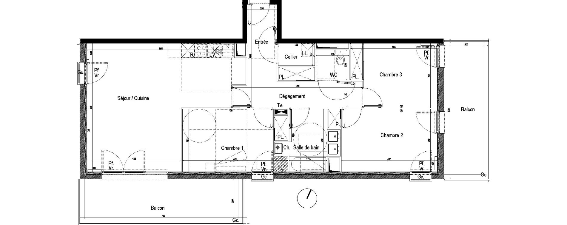 Appartement T4 de 90,27 m2 &agrave; B&egrave;gles Dorat - verduc