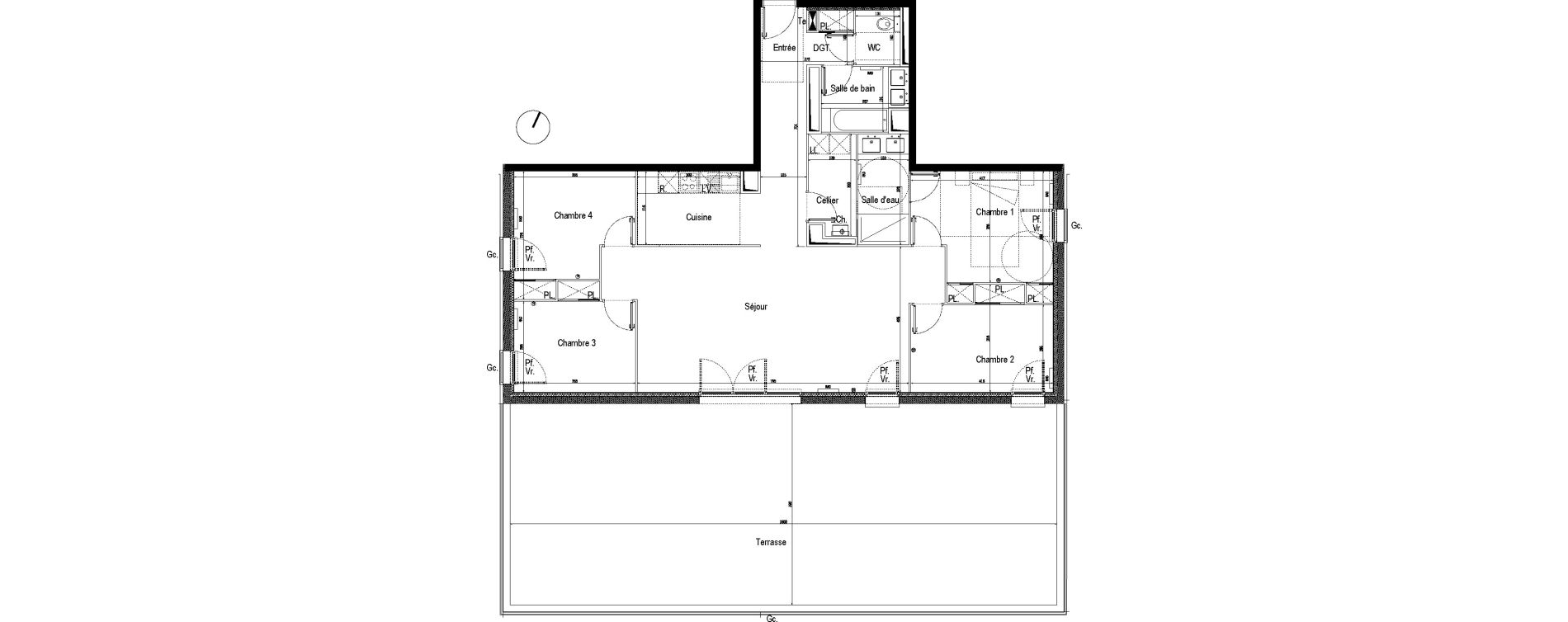 Appartement T5 de 117,57 m2 &agrave; B&egrave;gles Dorat - verduc