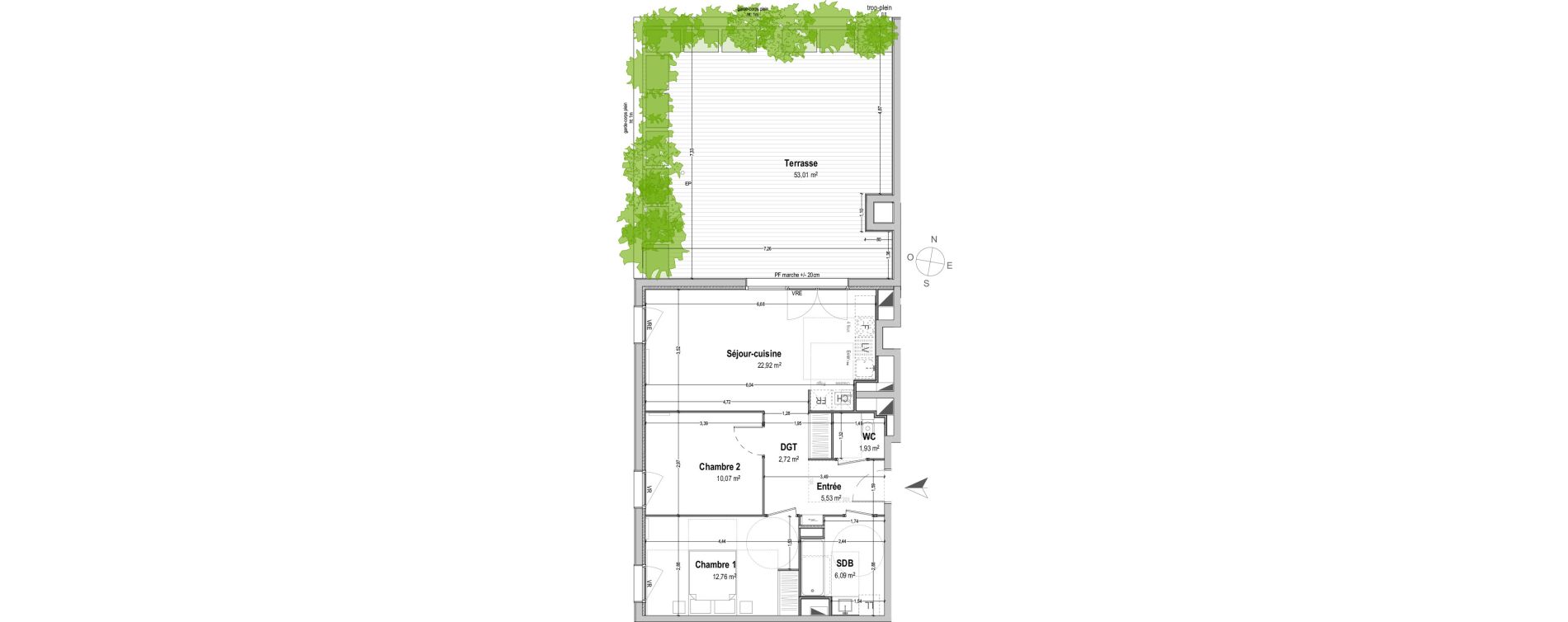 Appartement T3 de 62,02 m2 &agrave; B&egrave;gles Sembat