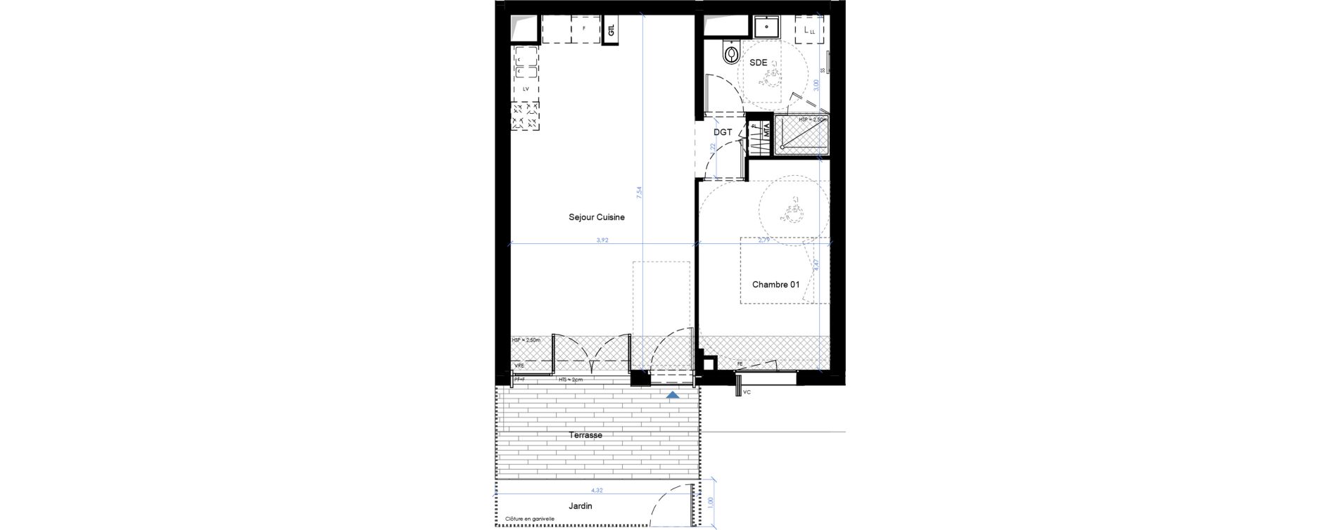 Appartement T2 de 48,70 m2 &agrave; B&egrave;gles Sembat