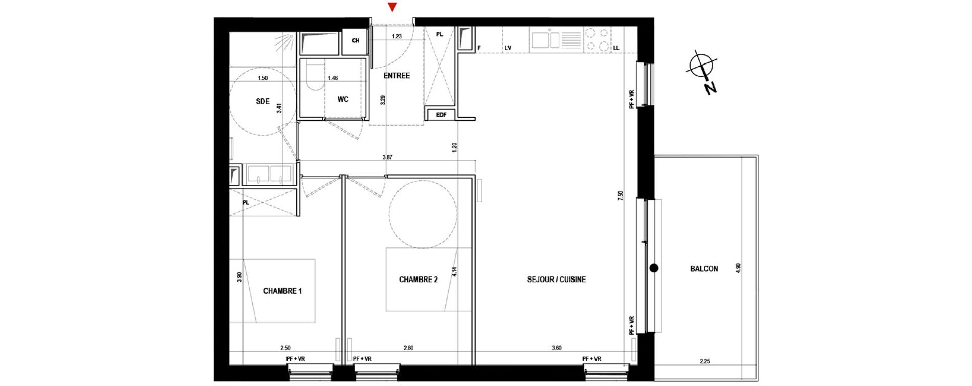 Appartement T3 de 64,30 m2 à Bègles Paty monmousseau