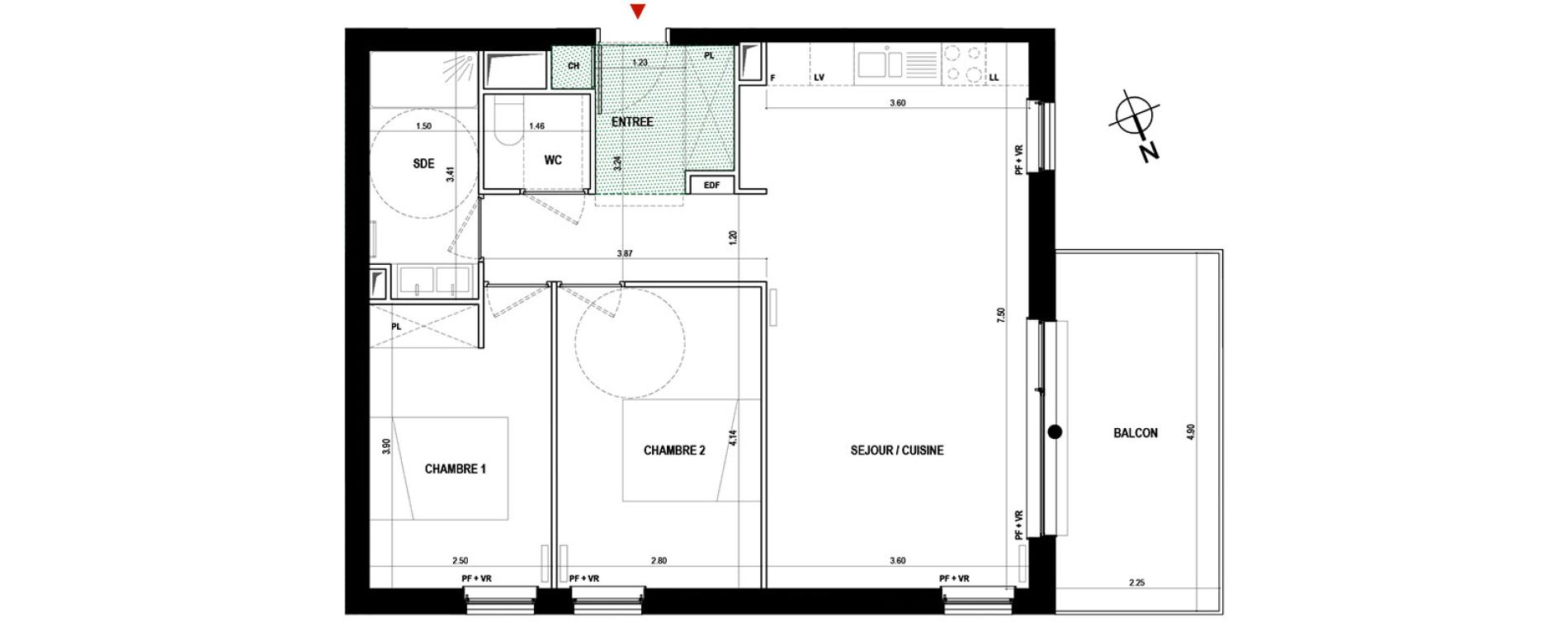 Appartement T3 de 64,20 m2 à Bègles Paty monmousseau