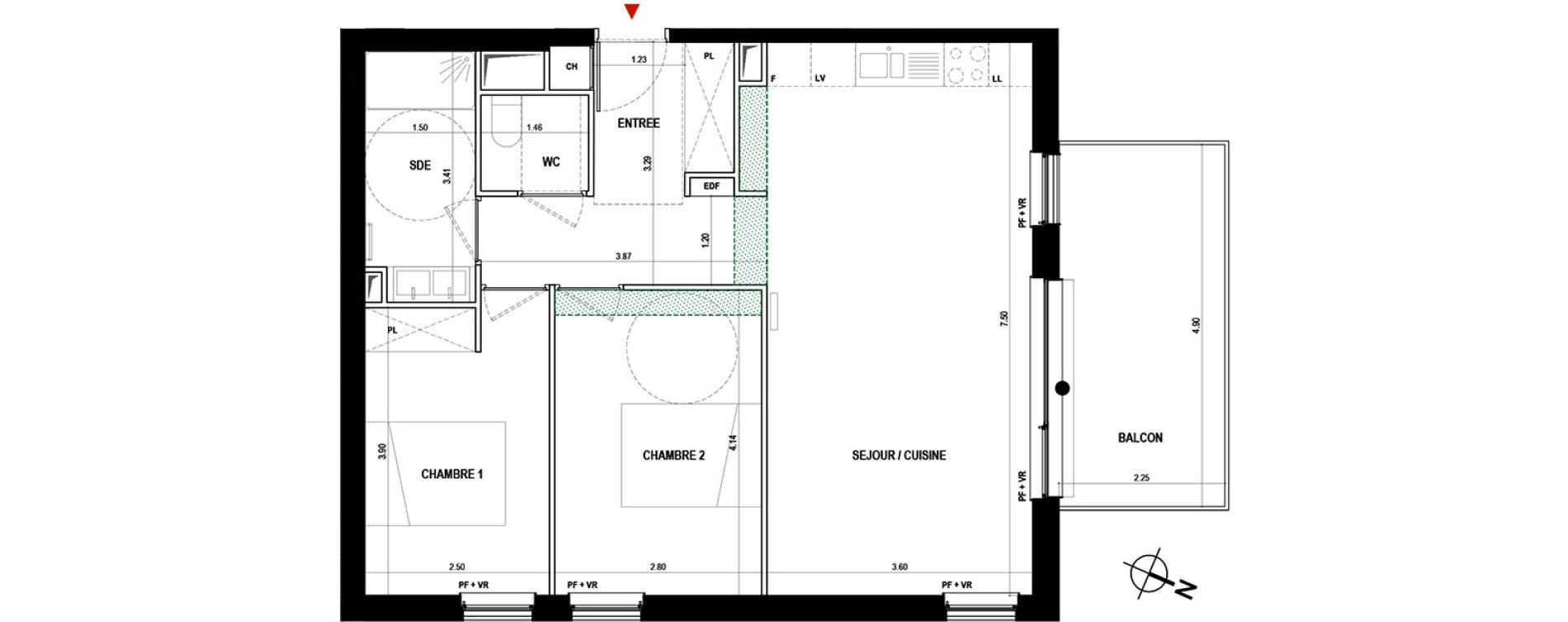 Appartement T3 de 64,30 m2 &agrave; B&egrave;gles Paty monmousseau