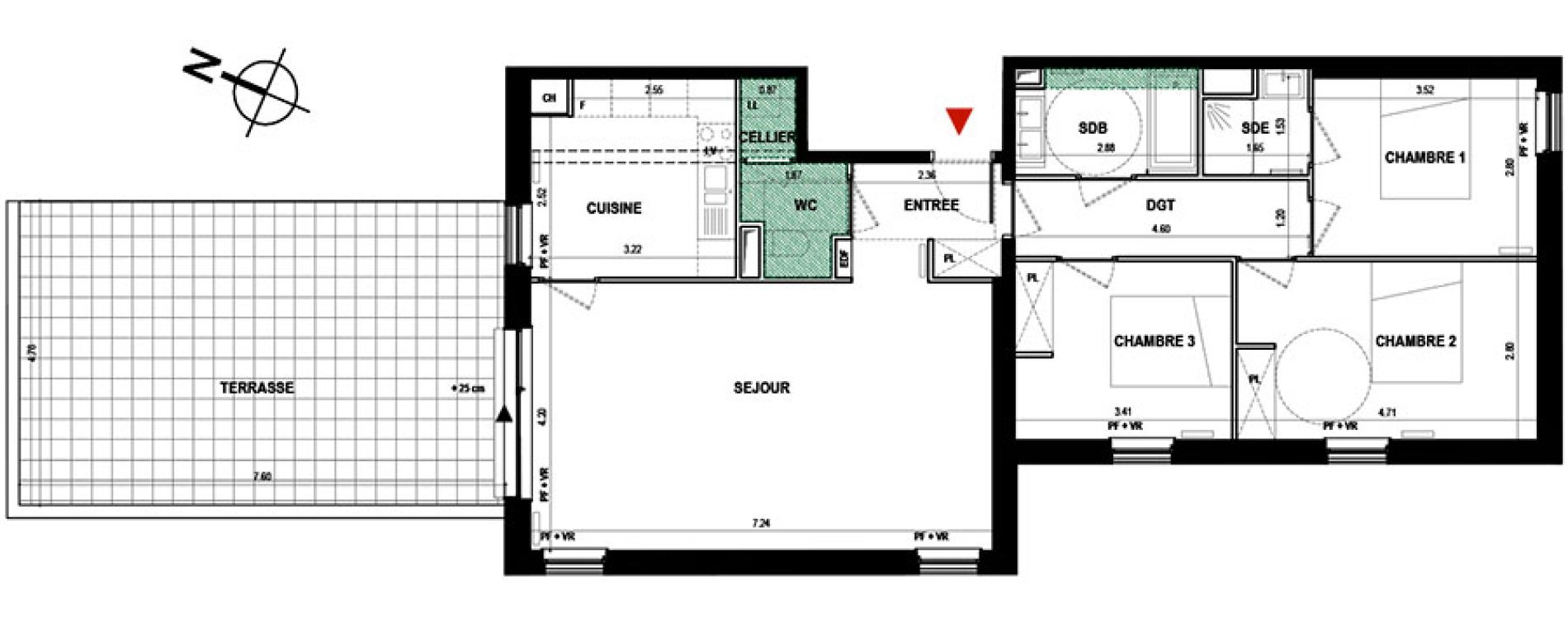 Appartement T4 de 93,20 m2 &agrave; B&egrave;gles Paty monmousseau