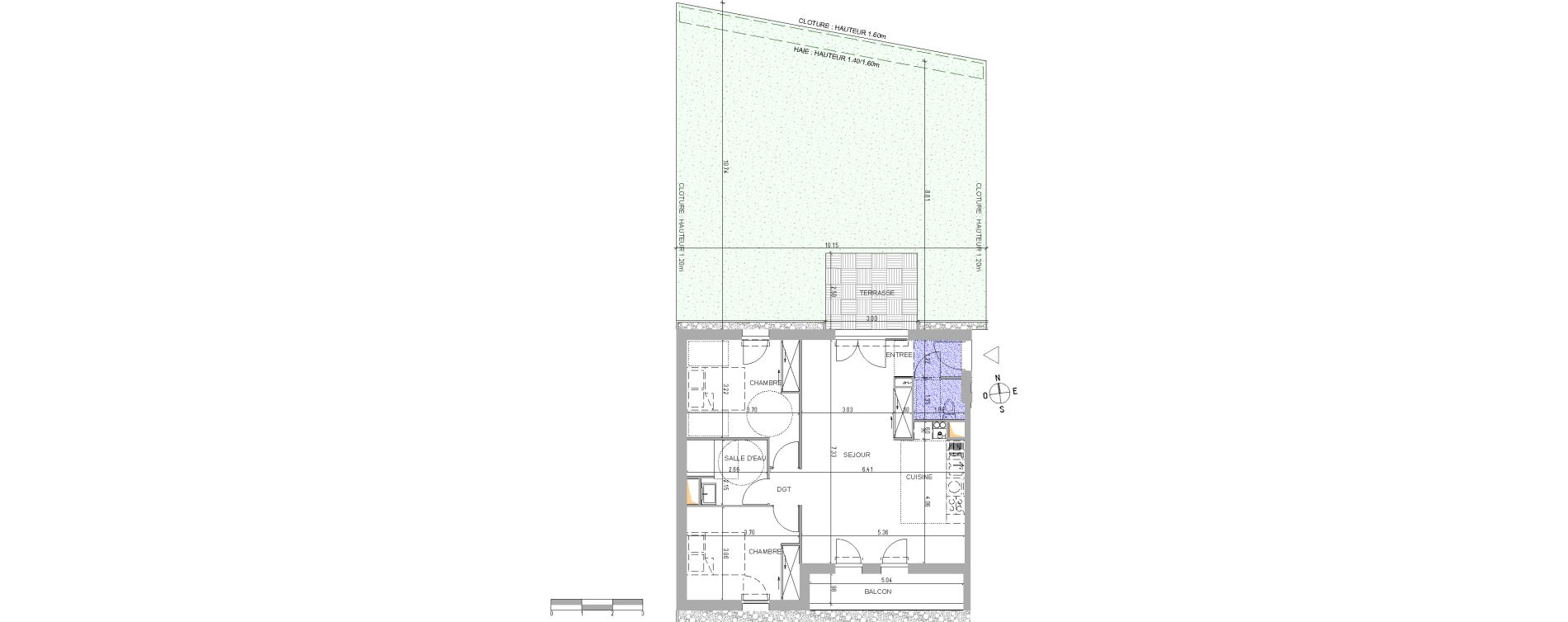 Appartement T3 de 68,88 m2 &agrave; Belin-B&eacute;liet Centre