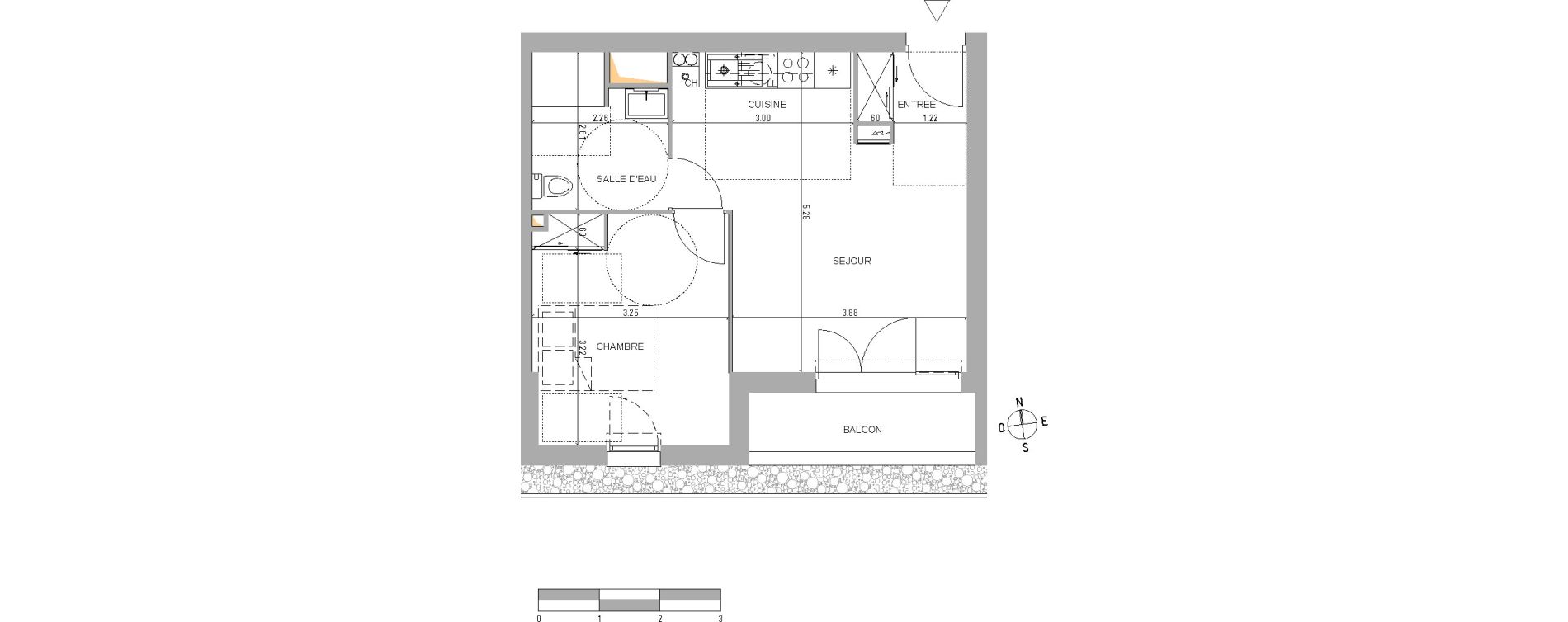 Appartement T2 de 40,23 m2 &agrave; Belin-B&eacute;liet Centre