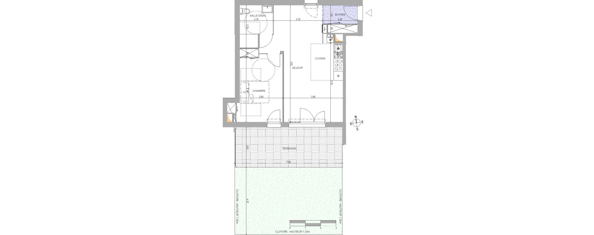 Appartement T2 de 52,48 m2 &agrave; Belin-B&eacute;liet Centre