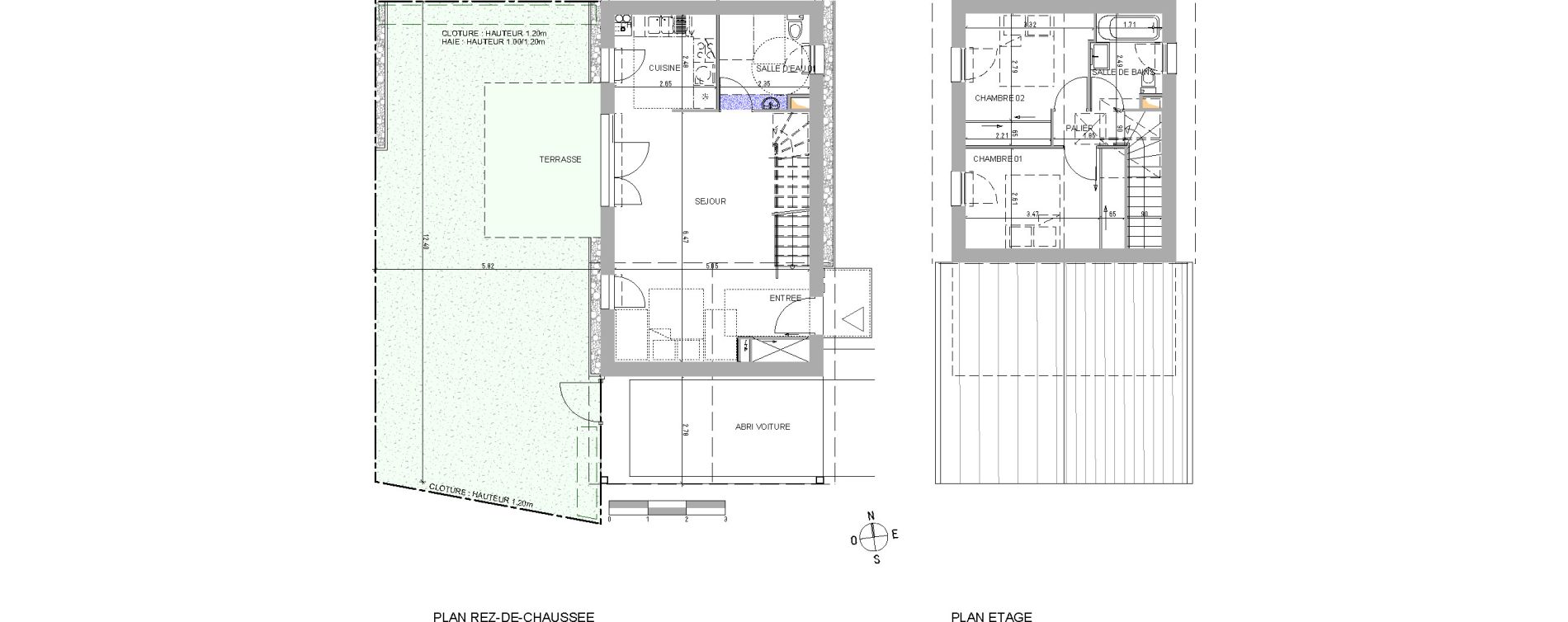 Maison T3 de 68,89 m2 &agrave; Belin-B&eacute;liet Centre