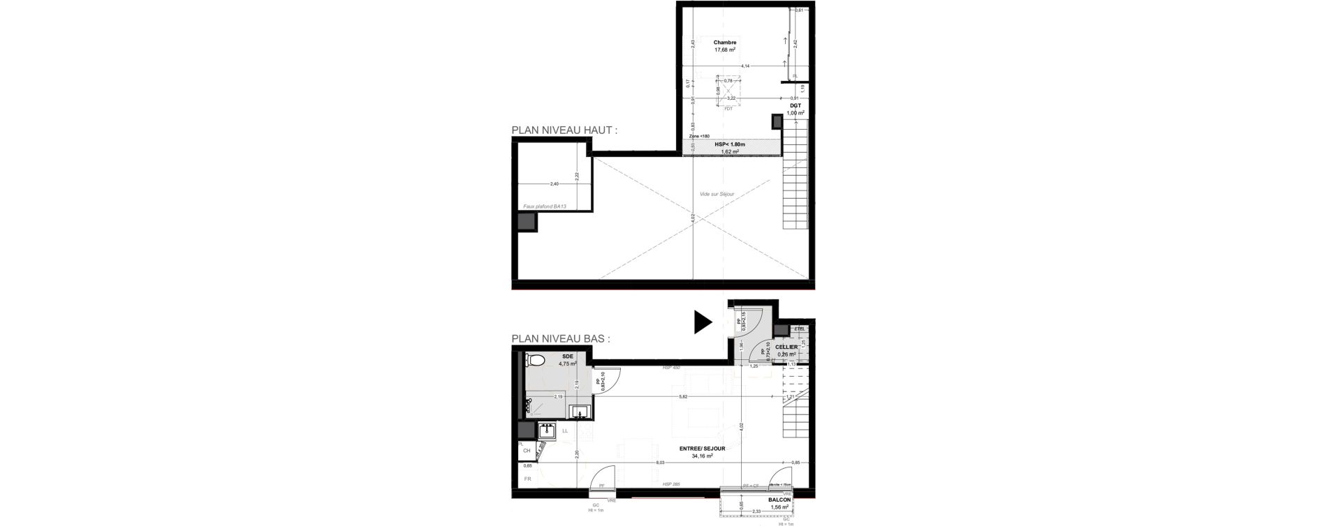 Duplex T2 de 57,85 m2 &agrave; Biganos Centre