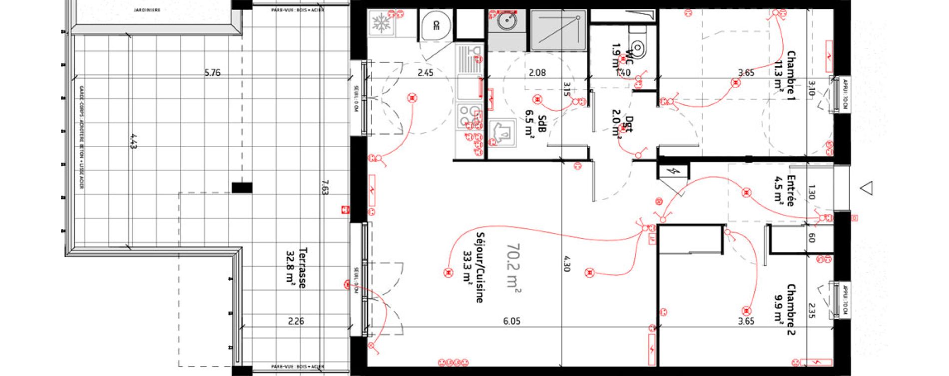 Appartement T3 de 70,20 m2 &agrave; Biganos Centre