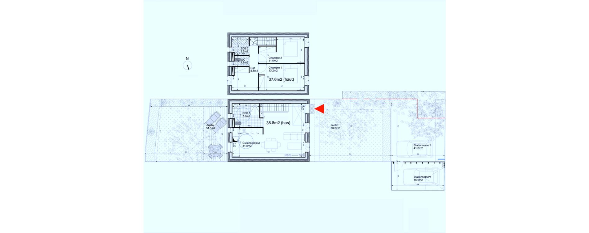 Maison T3 de 76,40 m2 &agrave; Biganos Centre