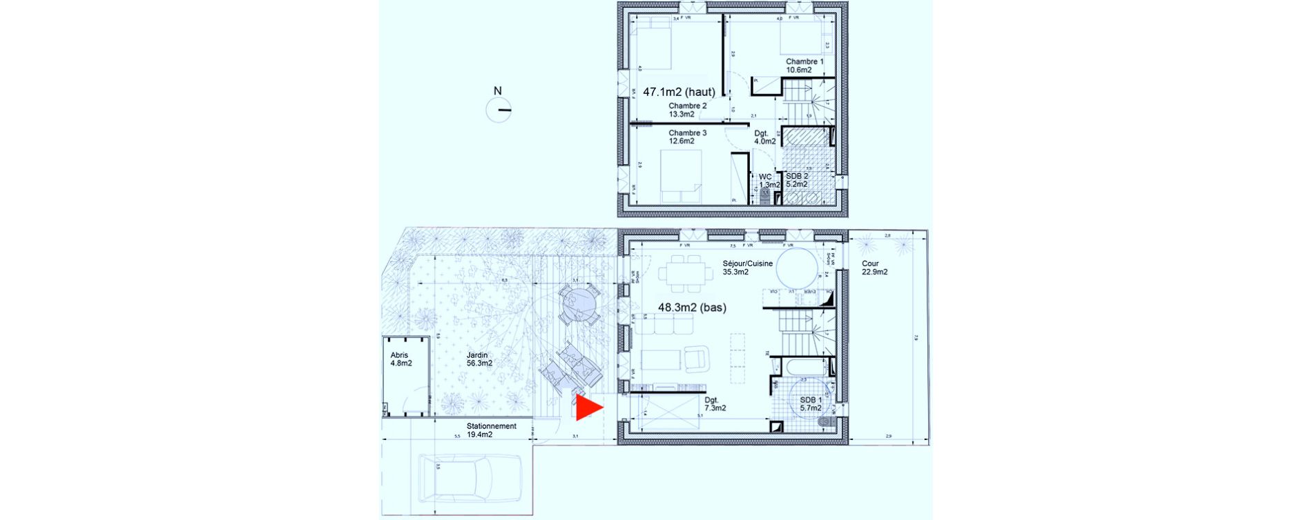 Maison T4 de 95,30 m2 &agrave; Biganos Centre