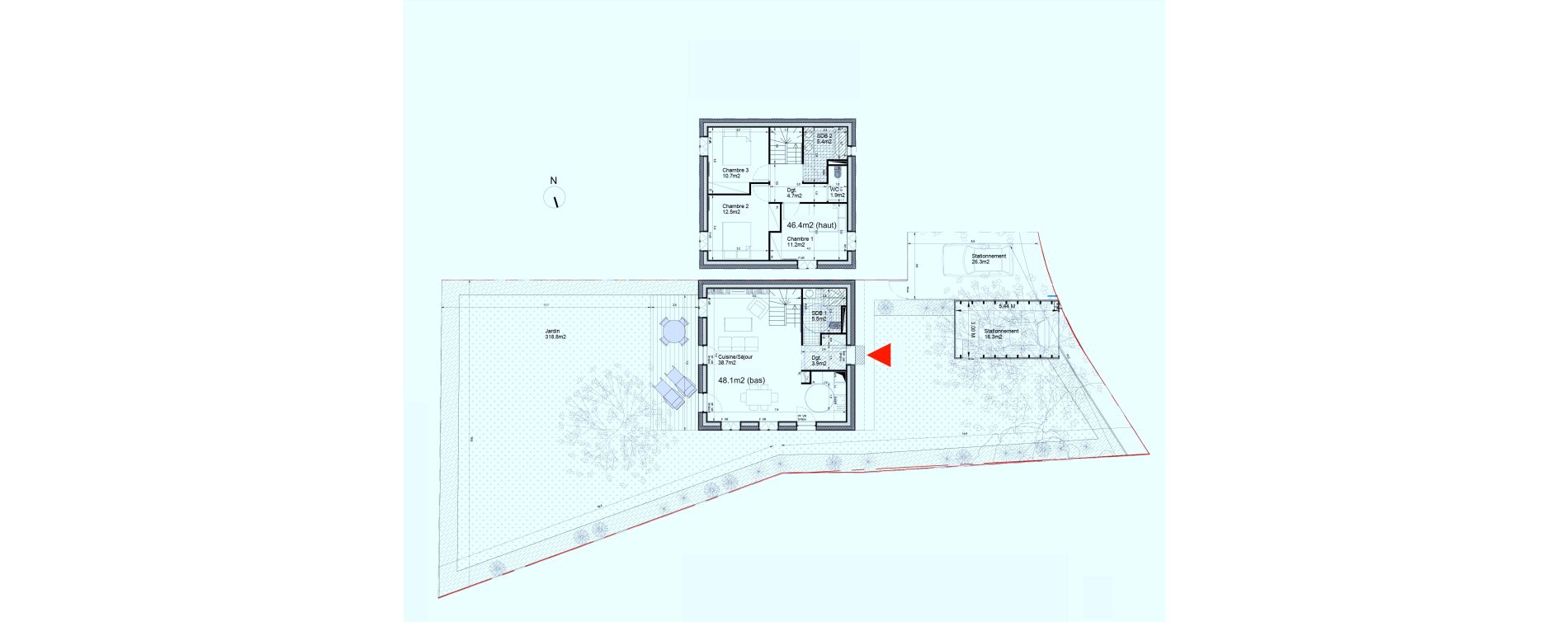 Maison T4 de 94,50 m2 &agrave; Biganos Centre