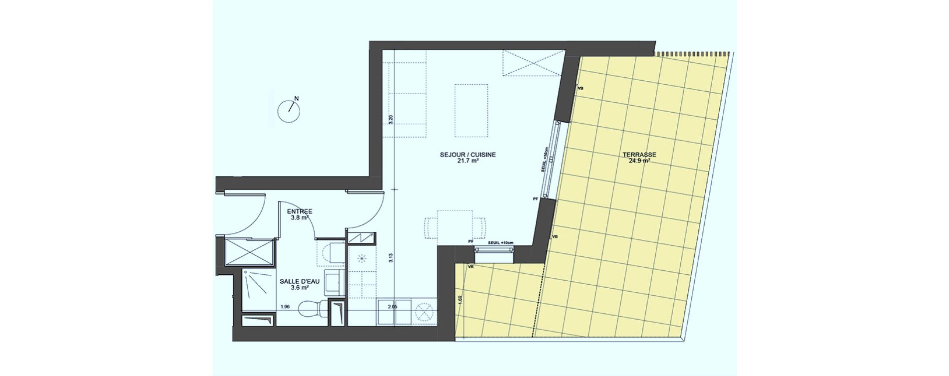 Appartement T1 de 29,10 m2 &agrave; Biganos Centre