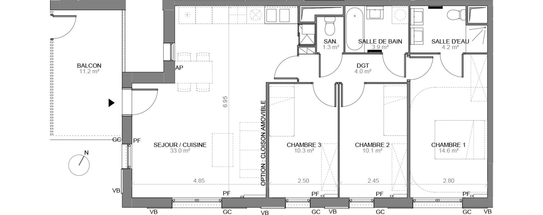 Appartement T4 de 81,40 m2 &agrave; Biganos Centre