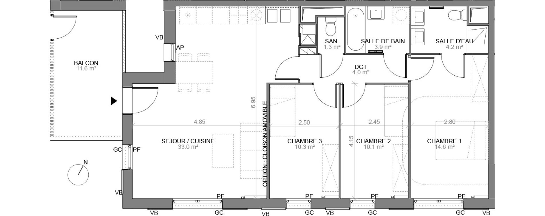 Appartement T4 de 81,40 m2 &agrave; Biganos Centre