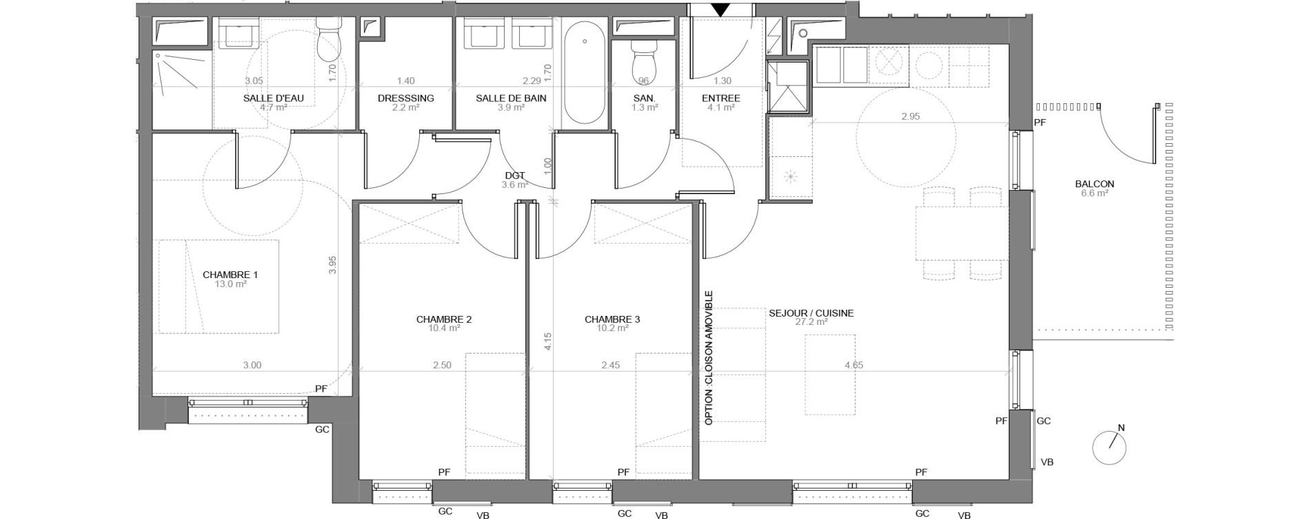 Appartement T4 de 80,50 m2 &agrave; Biganos Centre