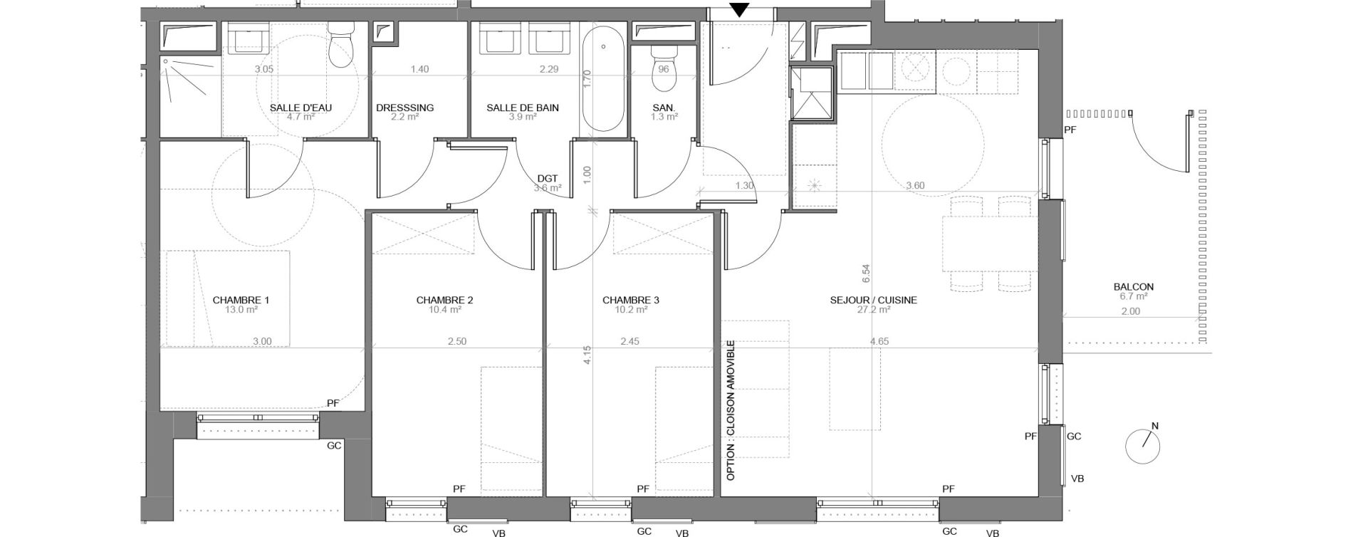 Appartement T4 de 76,50 m2 &agrave; Biganos Centre