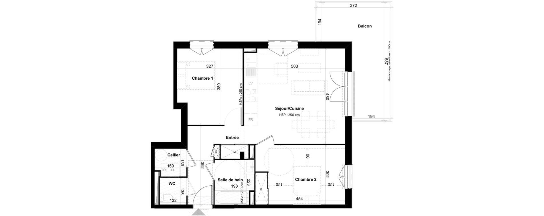 Appartement T3 de 64,43 m2 &agrave; Blanquefort Centre