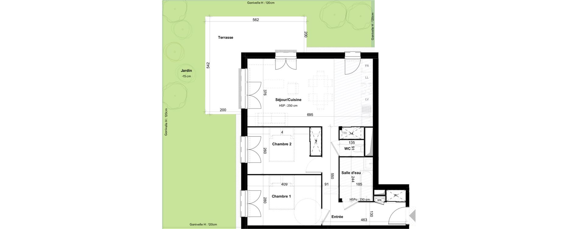 Appartement T3 de 65,38 m2 &agrave; Blanquefort Centre