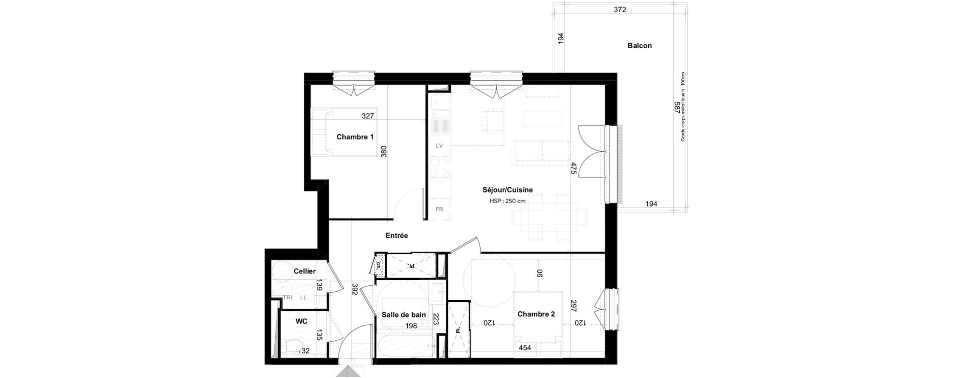 Appartement T3 de 64,50 m2 &agrave; Blanquefort Centre