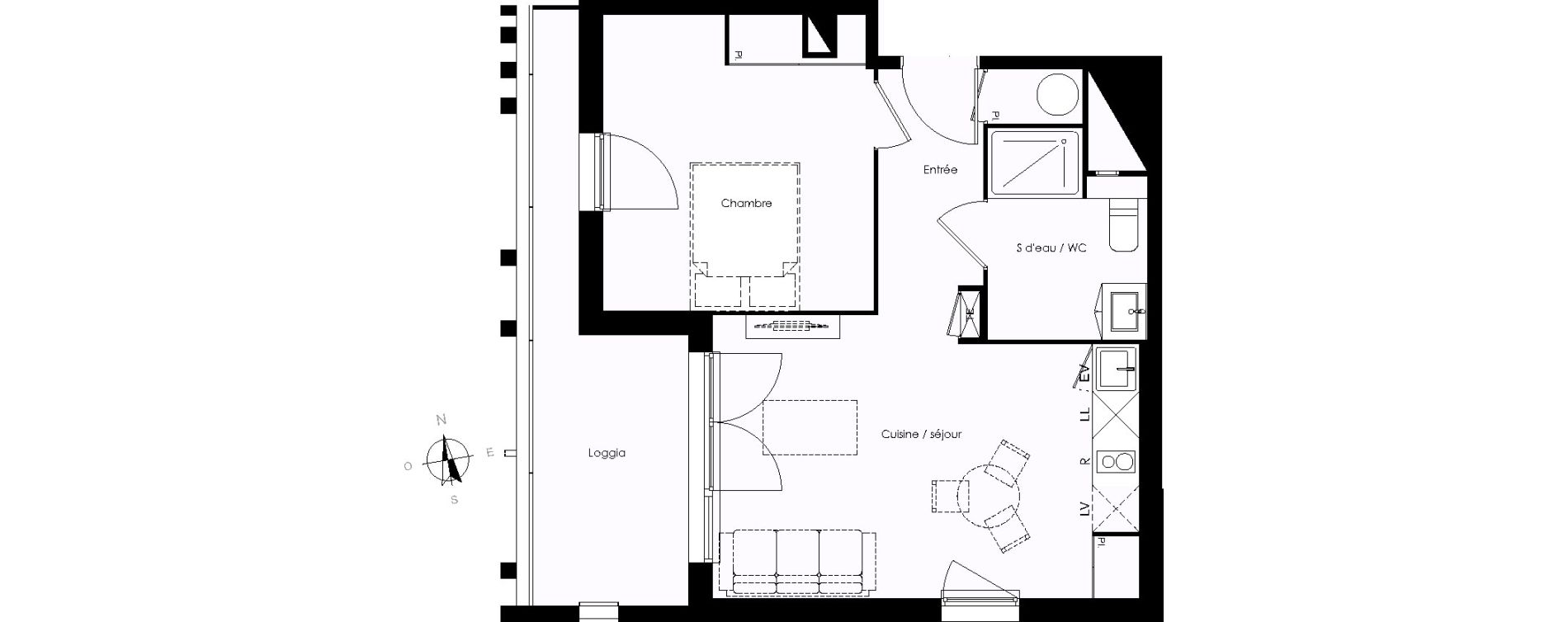 Appartement T2 de 41,69 m2 &agrave; Blanquefort Centre