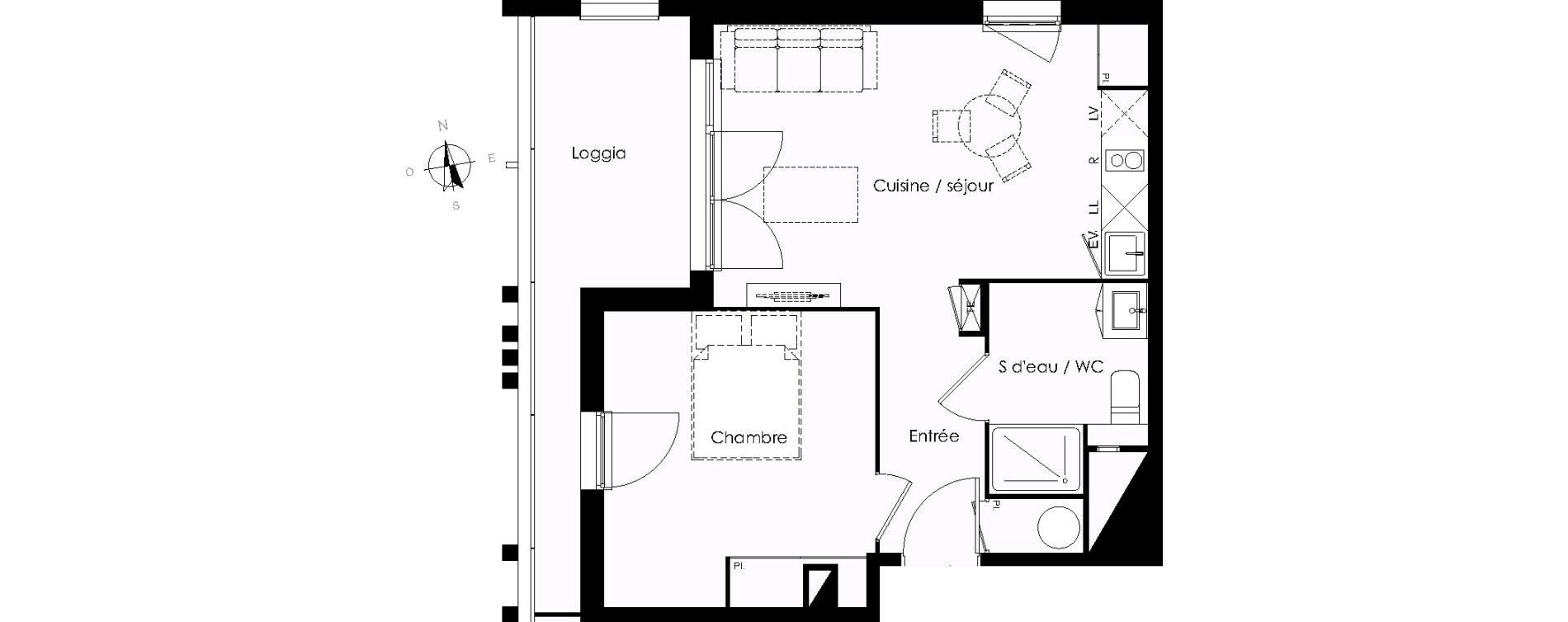 Appartement T2 de 42,05 m2 &agrave; Blanquefort Centre