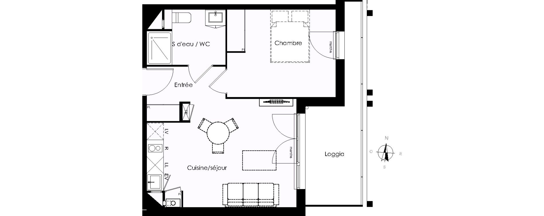 Appartement T2 de 40,48 m2 &agrave; Blanquefort Centre