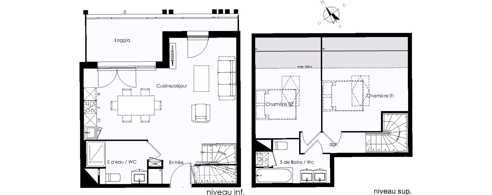 Duplex T3 de 66,97 m2 &agrave; Blanquefort Centre