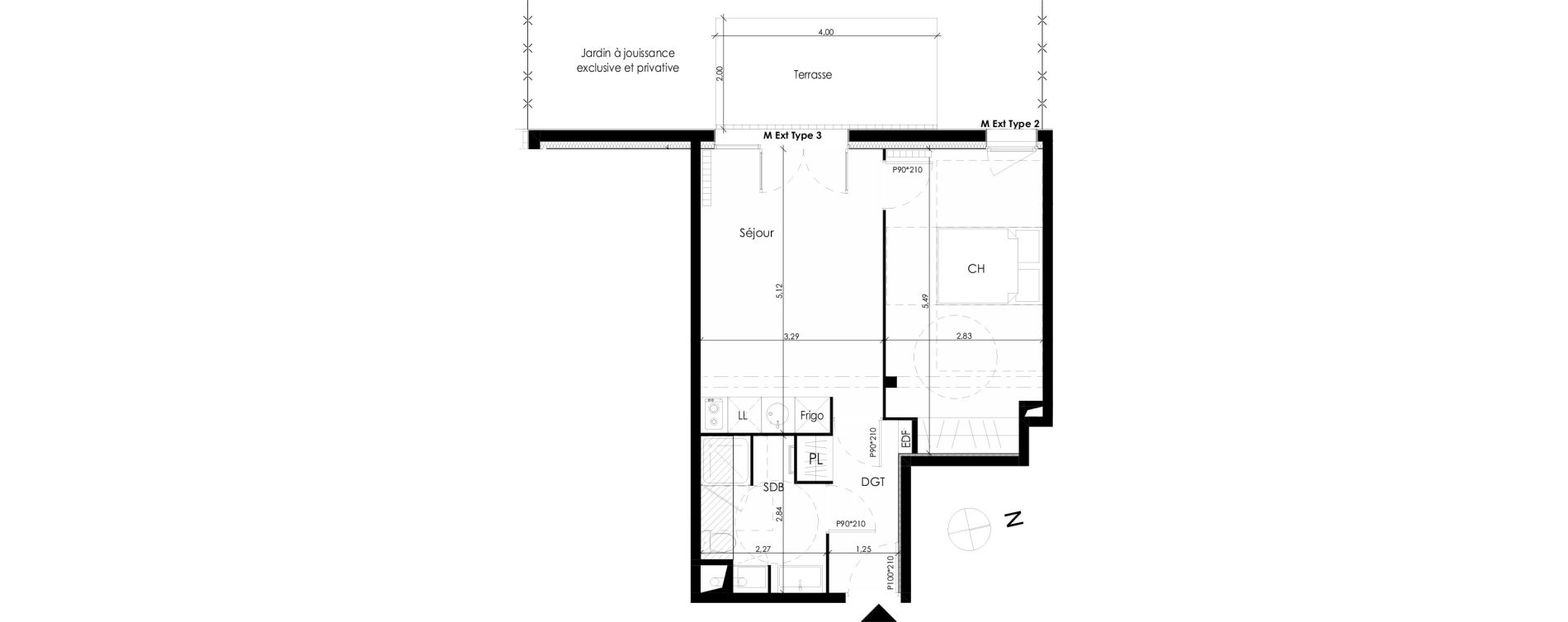 Appartement T2 de 41,21 m2 &agrave; Blanquefort Centre