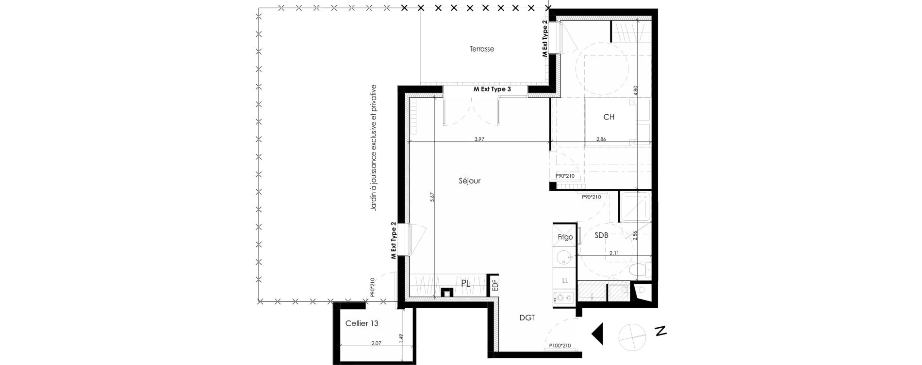 Appartement T2 de 44,45 m2 &agrave; Blanquefort Centre