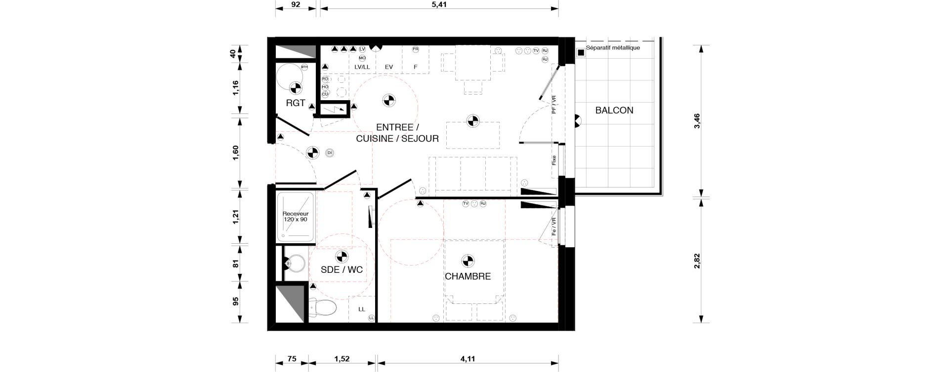 Appartement T2 de 38,40 m2 &agrave; Blaye Centre