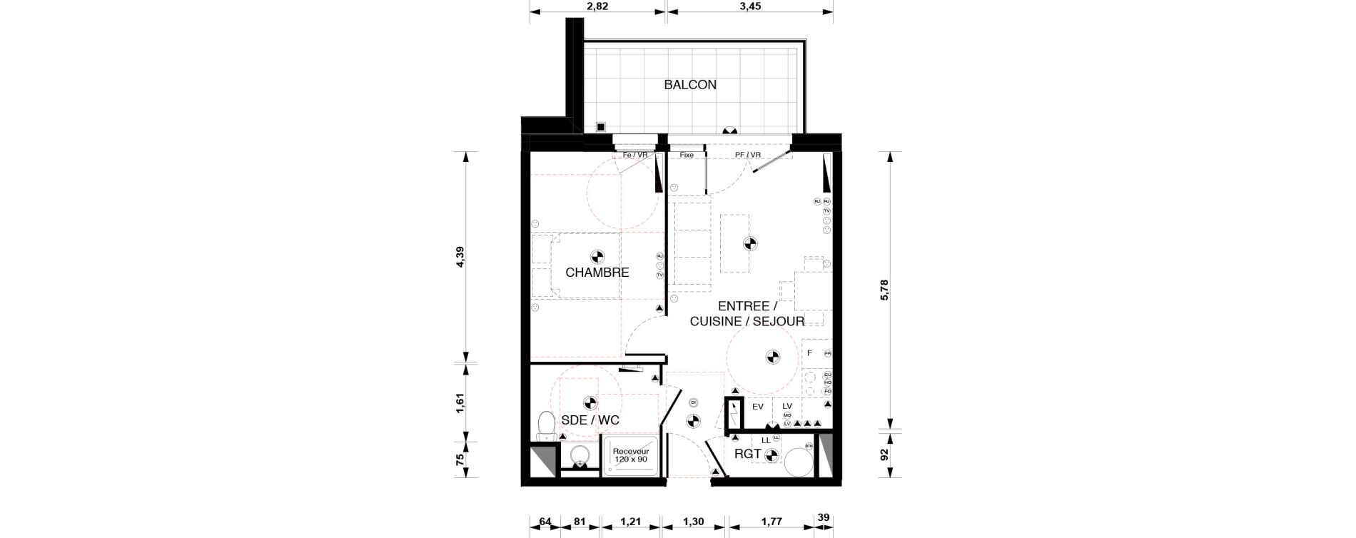 Appartement T2 de 40,80 m2 &agrave; Blaye Centre