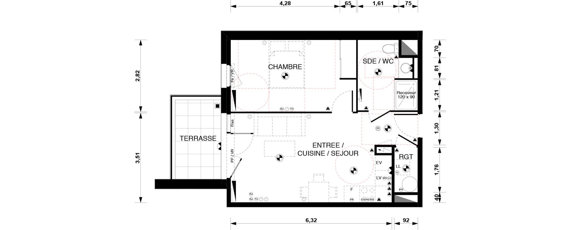 Appartement T2 de 44,60 m2 &agrave; Blaye Centre