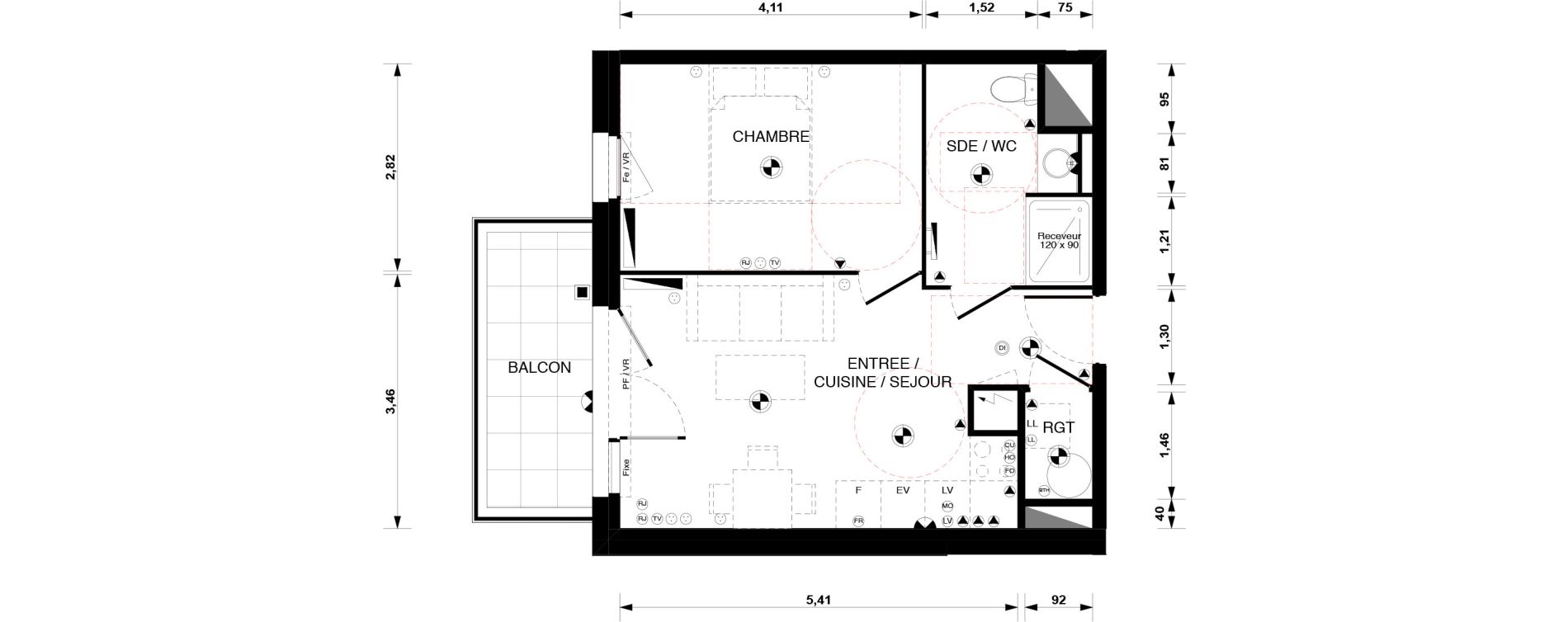 Appartement T2 de 38,40 m2 &agrave; Blaye Centre