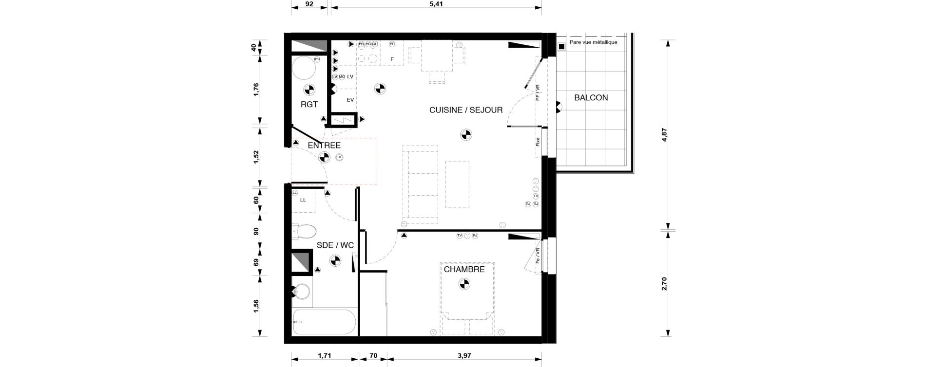 Appartement T2 de 47,20 m2 &agrave; Blaye Centre