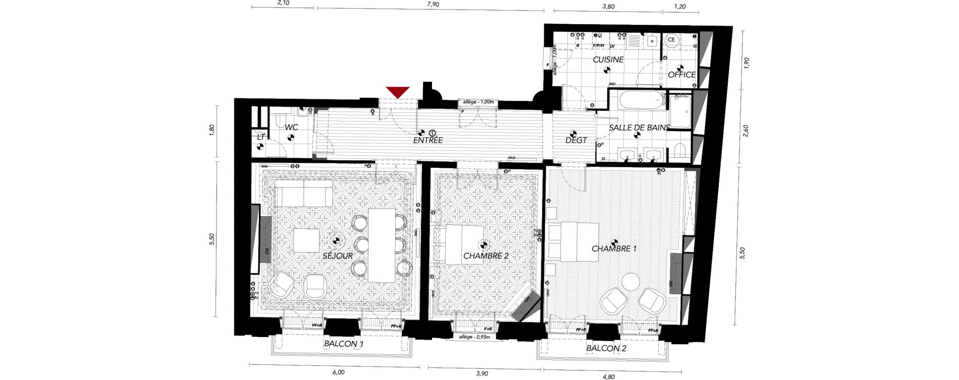 Appartement T3 de 118,20 m2 &agrave; Bordeaux Bordeaux saint-pierre