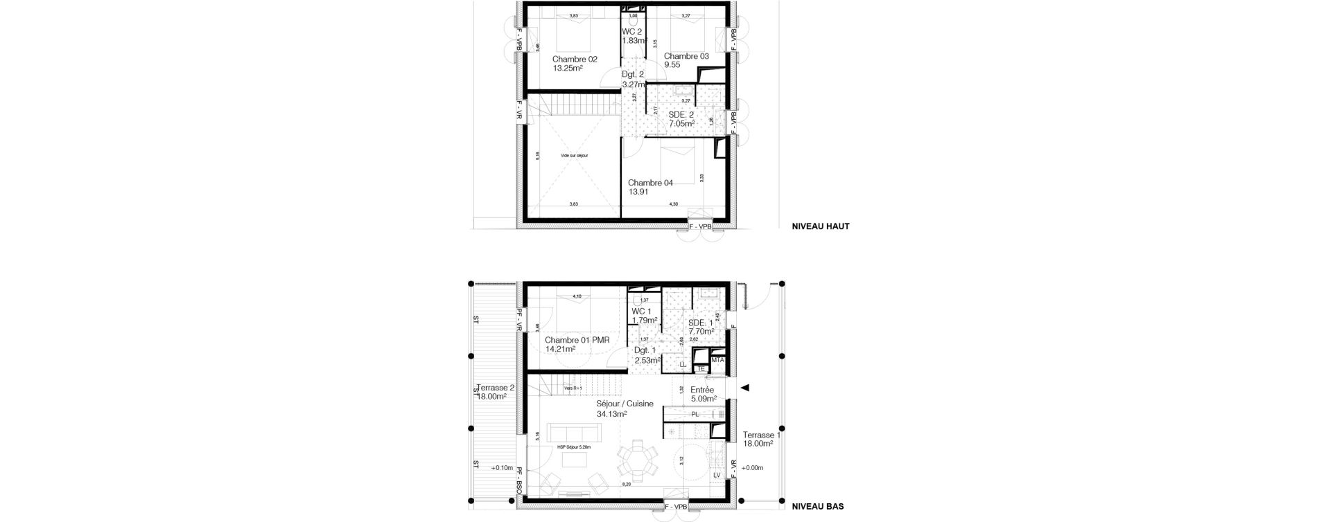 Duplex T5 de 114,31 m2 &agrave; Bordeaux Ginko