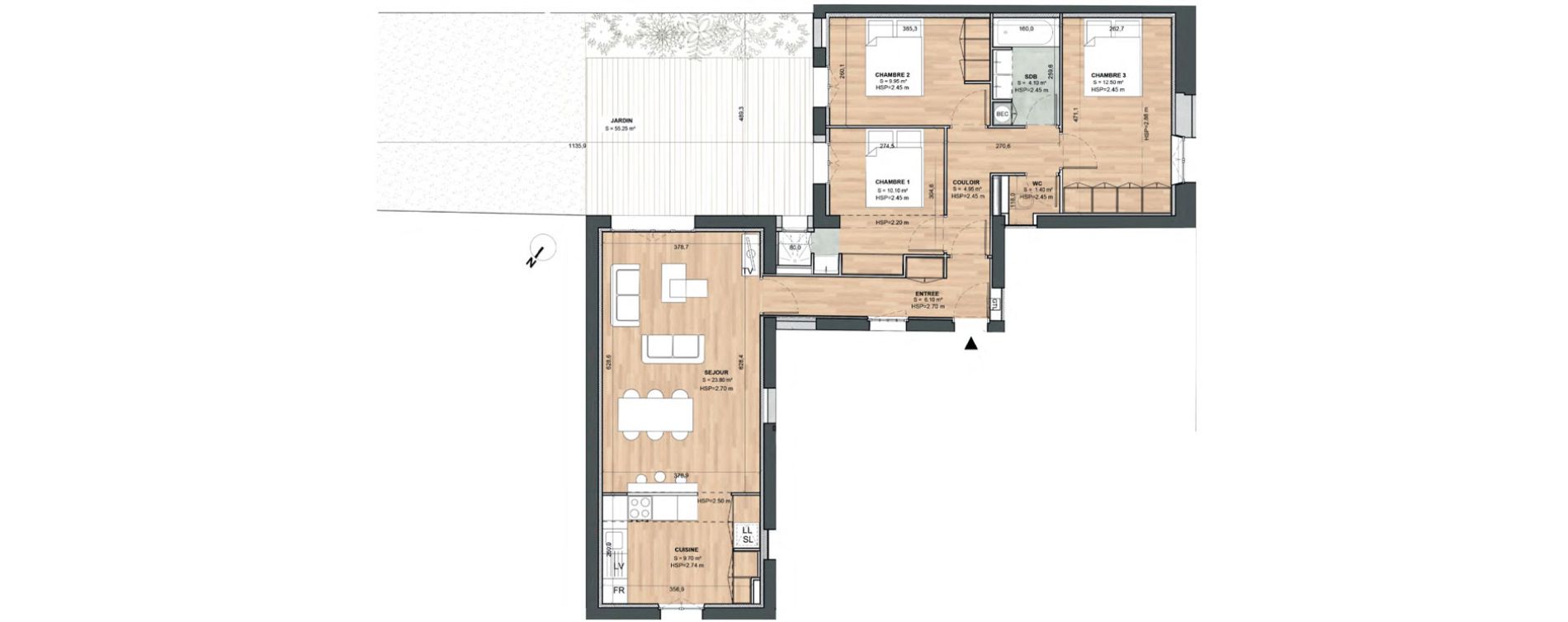 Appartement T4 de 82,60 m2 &agrave; Bordeaux Bastide