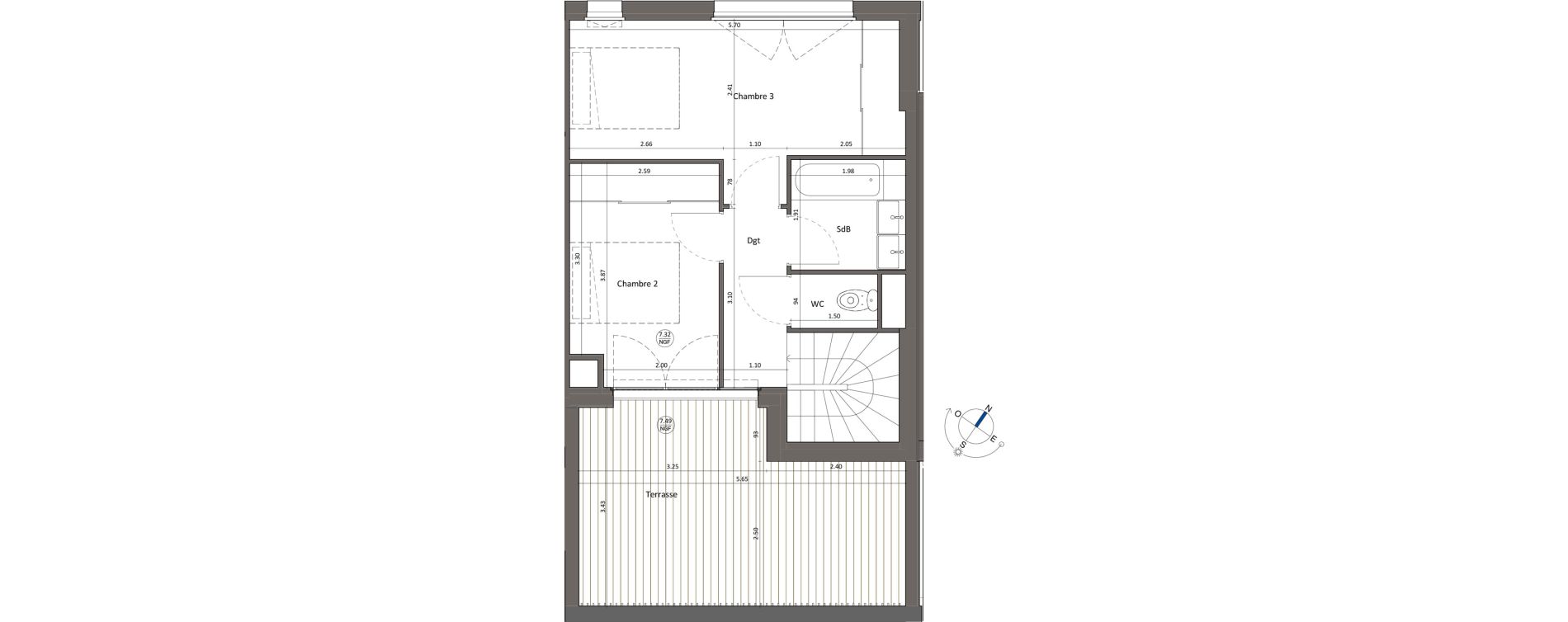 Maison T4 de 87,59 m2 &agrave; Bordeaux Chartrons