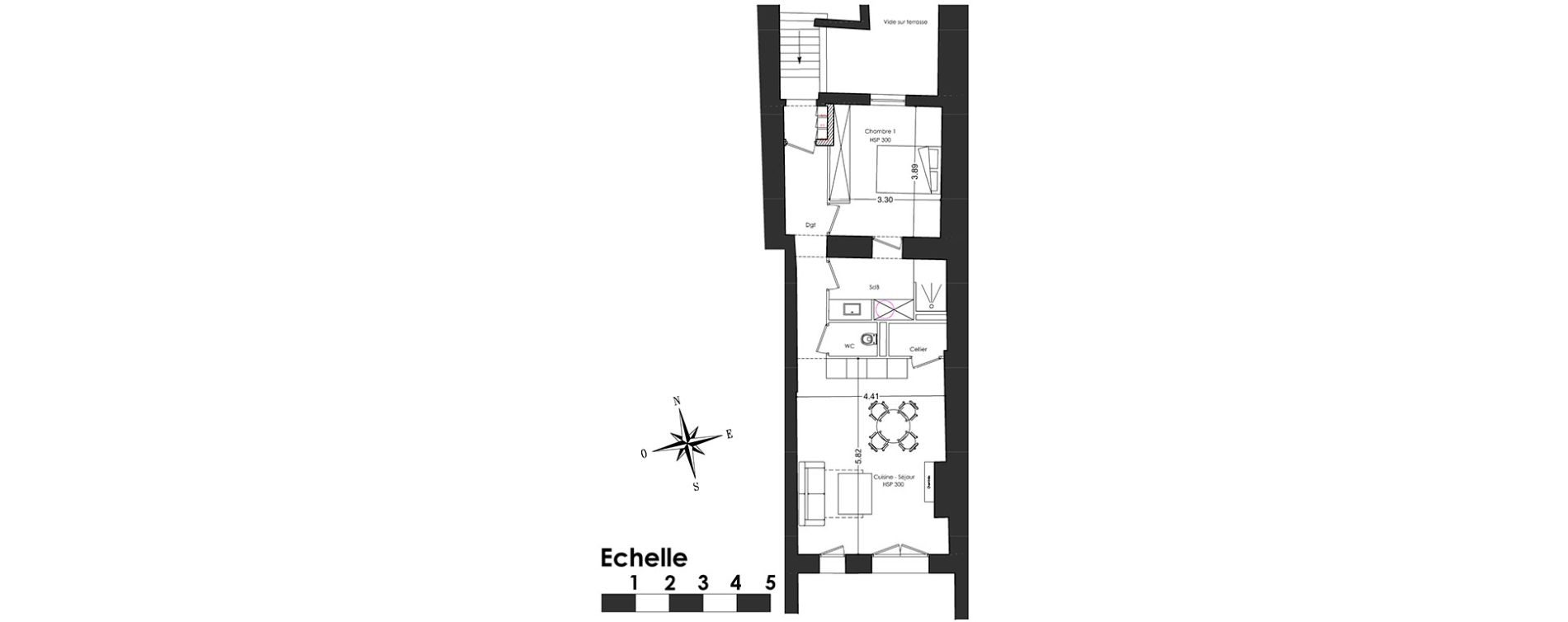 Appartement T2 de 53,60 m2 &agrave; Bordeaux Saint-michel